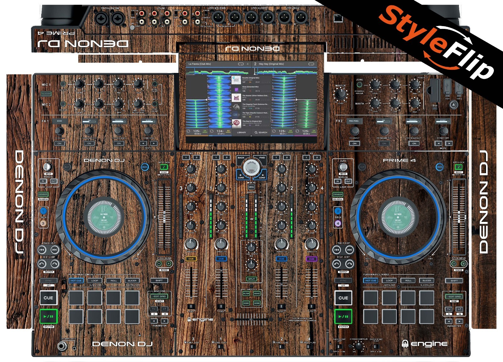 Denon Prime 4 Skin | Wood 3 | Protective Decal | StyleFlip Skins