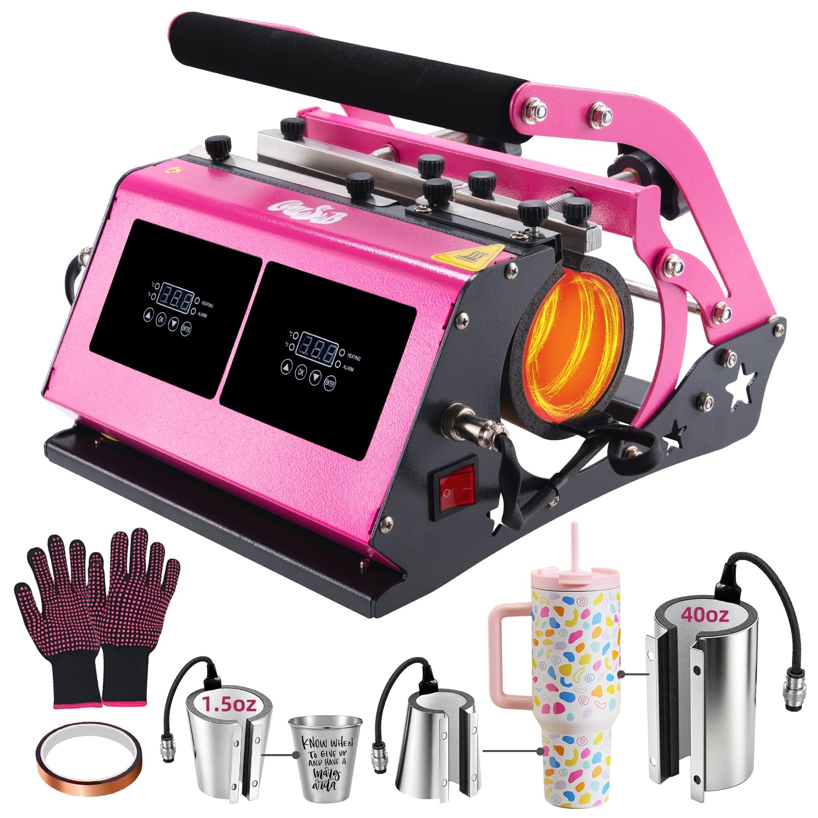 CoolSub 3 in 1 40oz Tumbler Heat Press Machine, Mug Press Sublimation Machine...