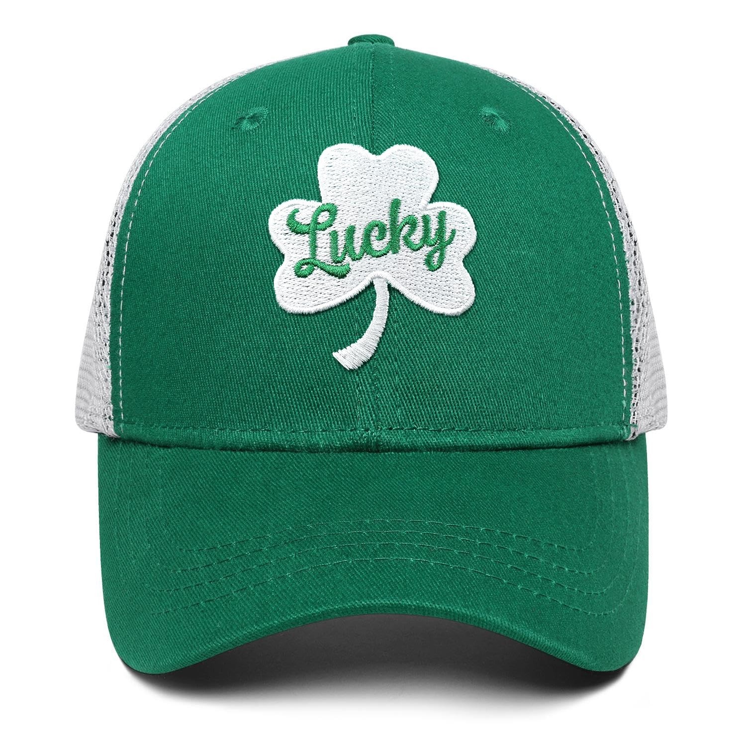 St Patricks Day Embroidered Trucker Hat for Men and Women Saint Pattys Shamro...