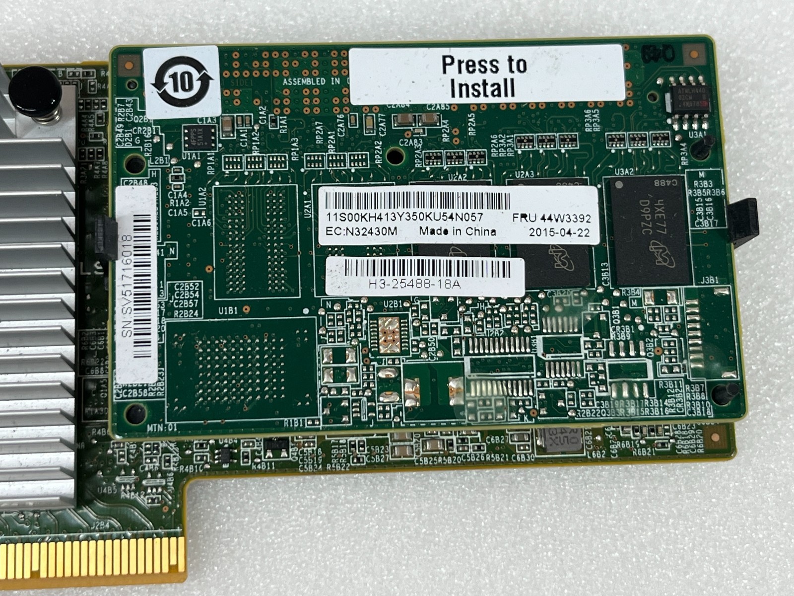 Lenovo RAID Controller Card FRU 44W3392 with Cables & 46C9111 Module