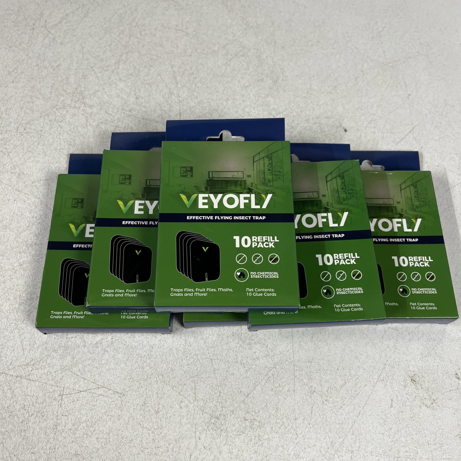 VEYOFLY Fly Trap Indoor 10 Pack Refill Fruit Fly Gnat-Flies In House- Lot of 6