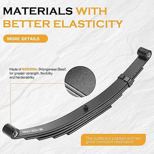 Trailer Leaf Spring 5 Leaf Double Eye 3000 lbs Cap for 6000 lbs Axle Set 2