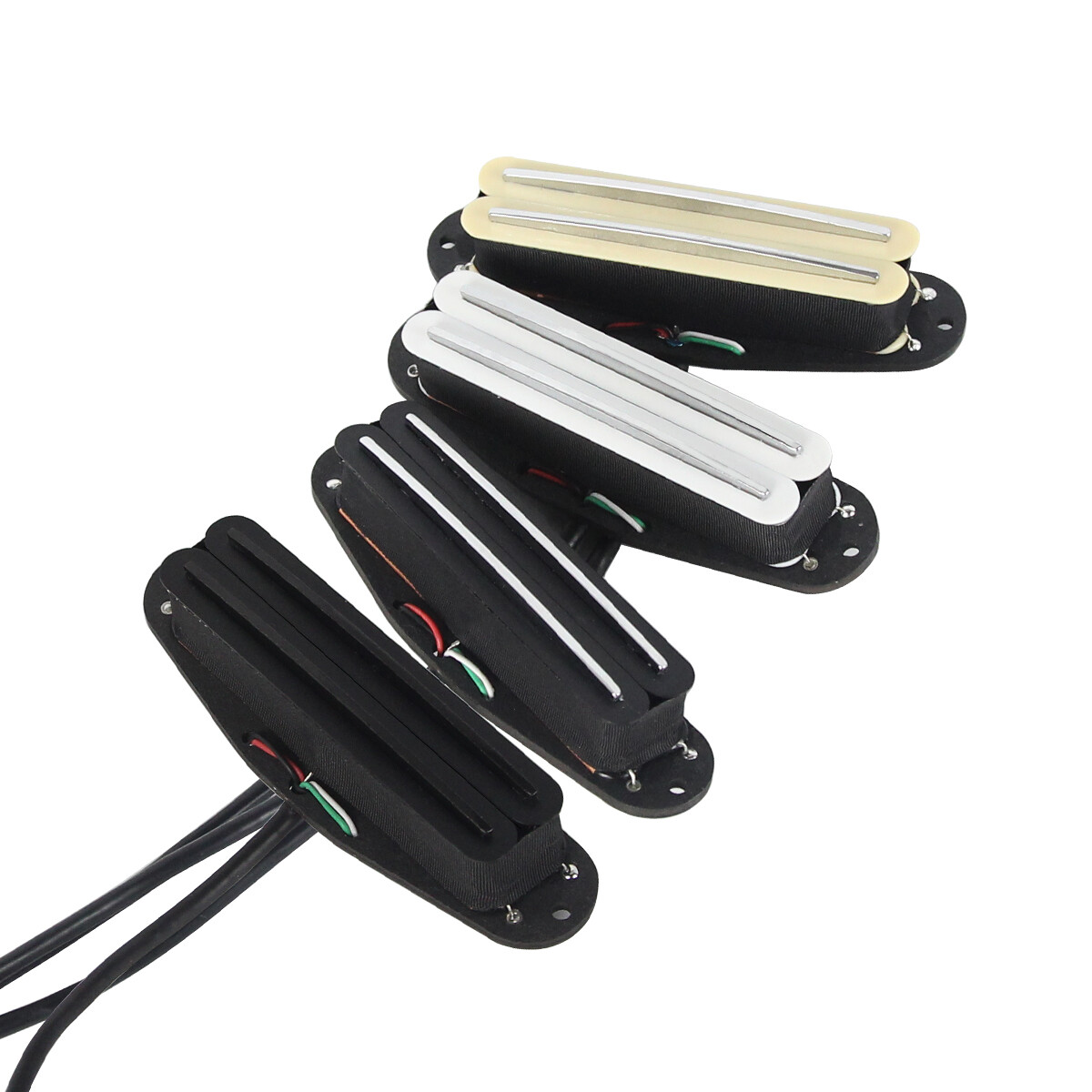 FLEOR Alnico 5 Dual Dual Rail  Pickup Mini Humbucker Neck/Bridge fit ST Guitar