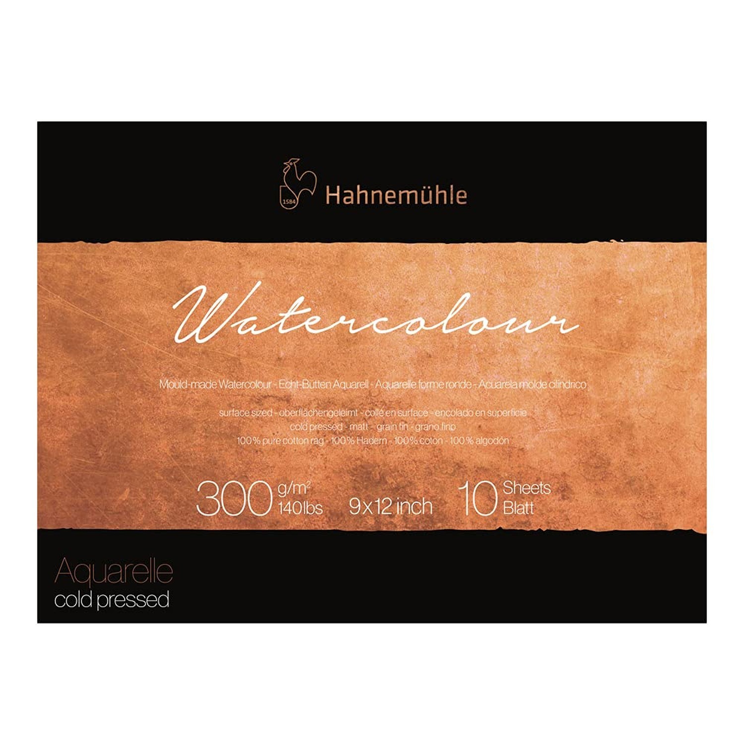 Hahnemuhle Collection Watercolor 300 Block Cold Pressed 9x12 300gsm, 9-x-12-I...