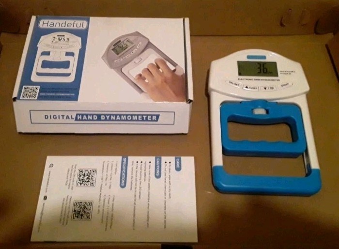 Handeful Digital Hand Dynamometer VG SHAPE w/ box and manual