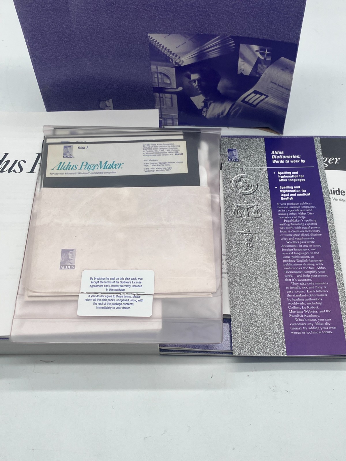 Aldus Pagemaker 4.0 Adobe NO DISKS MANUALS ONLY