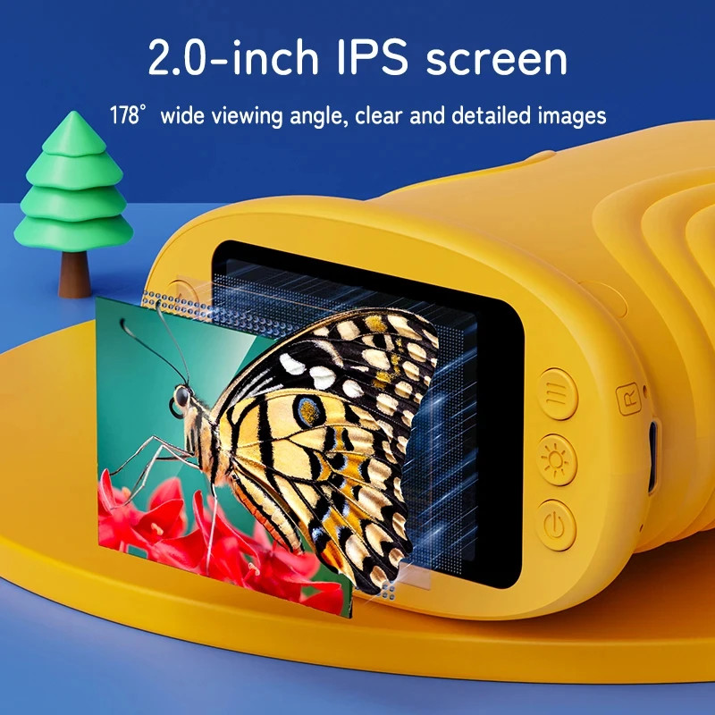 1000X Handheld Microscope for Kids 2.0" Screen Rechargeable Mini Pocket Digital