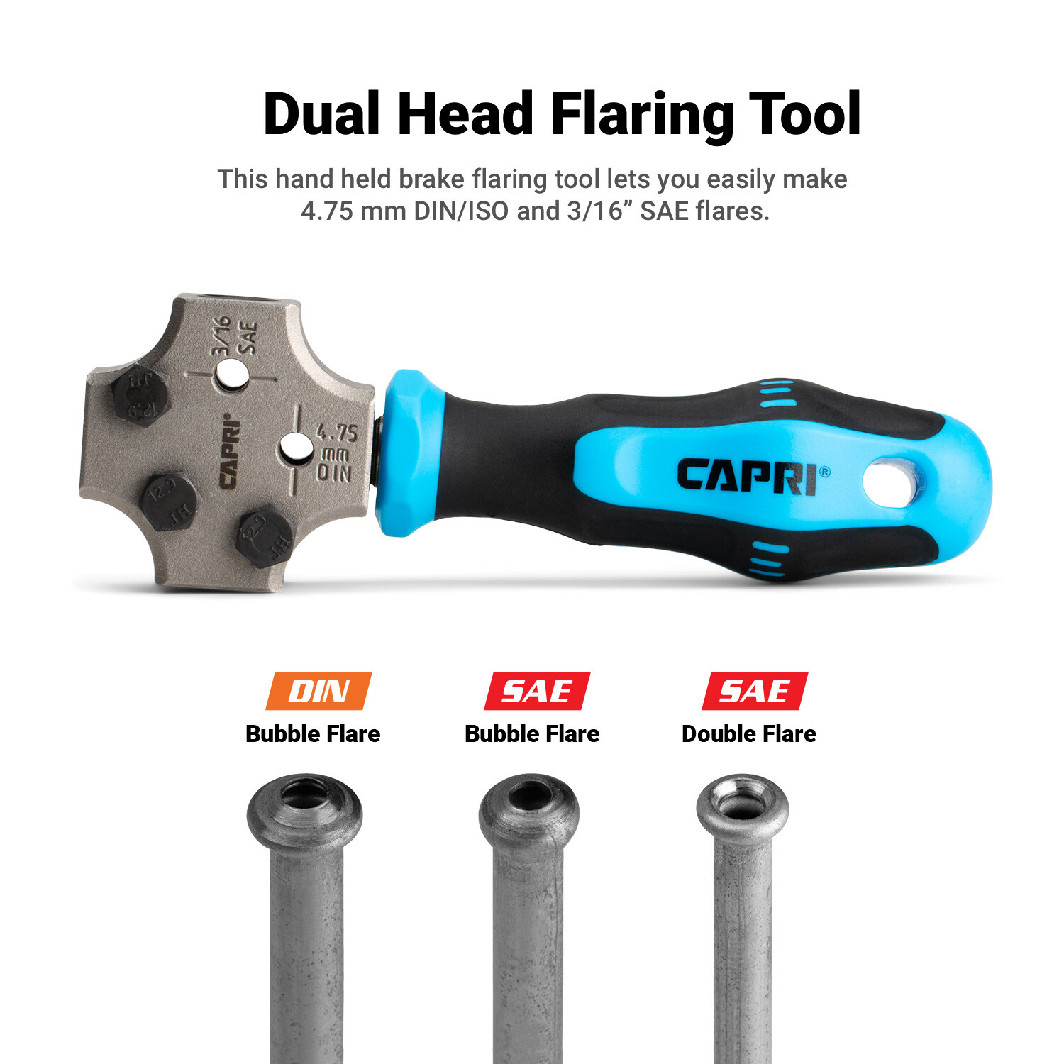 Capri Tools 3/16" Dual Head Flaring Tool, ISO Bubble Flare and SAE Double Flare