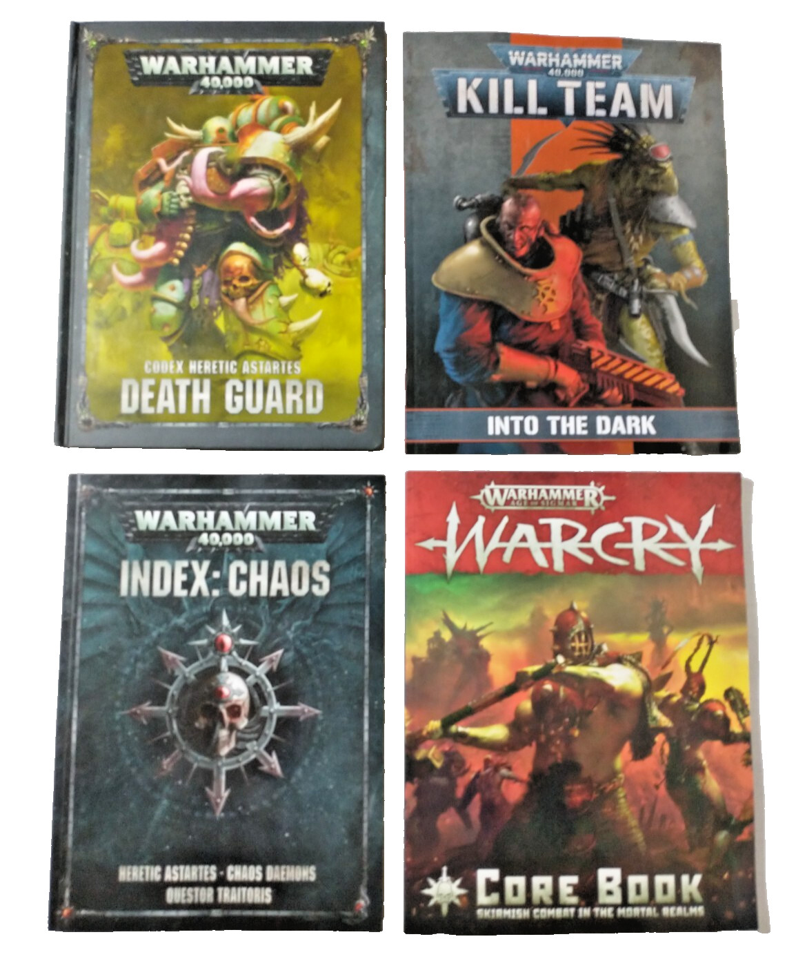 Warhammer 40,000 - 4 Book LOT - Codex Guard - Into Dark - Index Chaos - Warcry