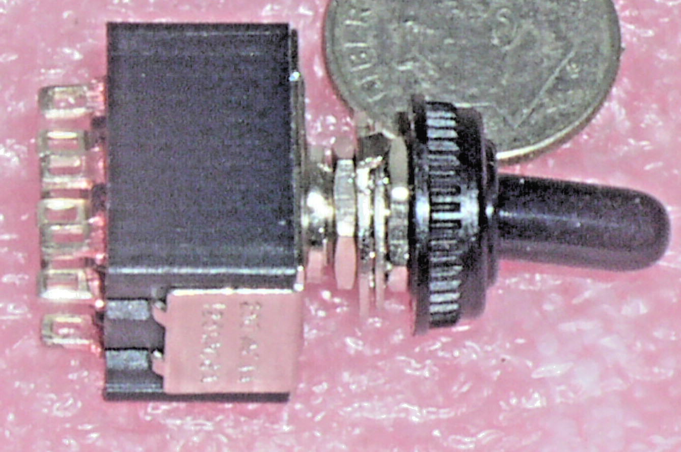 1 MINI TOGGLE 3PDT 3P2T ON-ON SWITCH 125 VAC 6 AMP 6A A WATER PROOF RUBBER BOOT