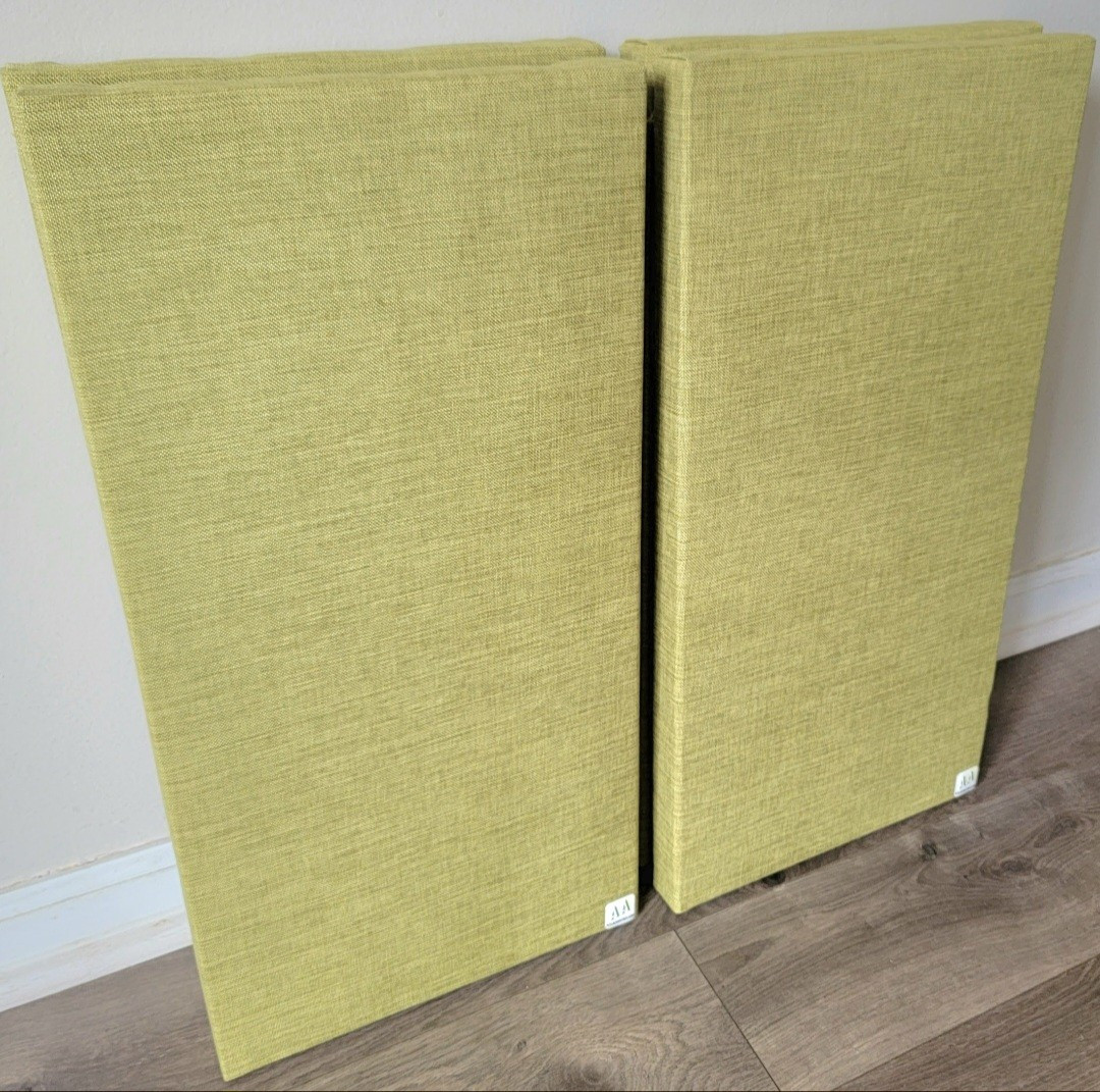 4 Sound Absorbing Acoustic Wall Panels in Linen Green - SET of 4