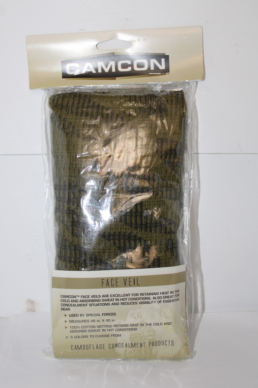 CAMCON Sniper Face Veil Scarf Camo. 100% cotton netting