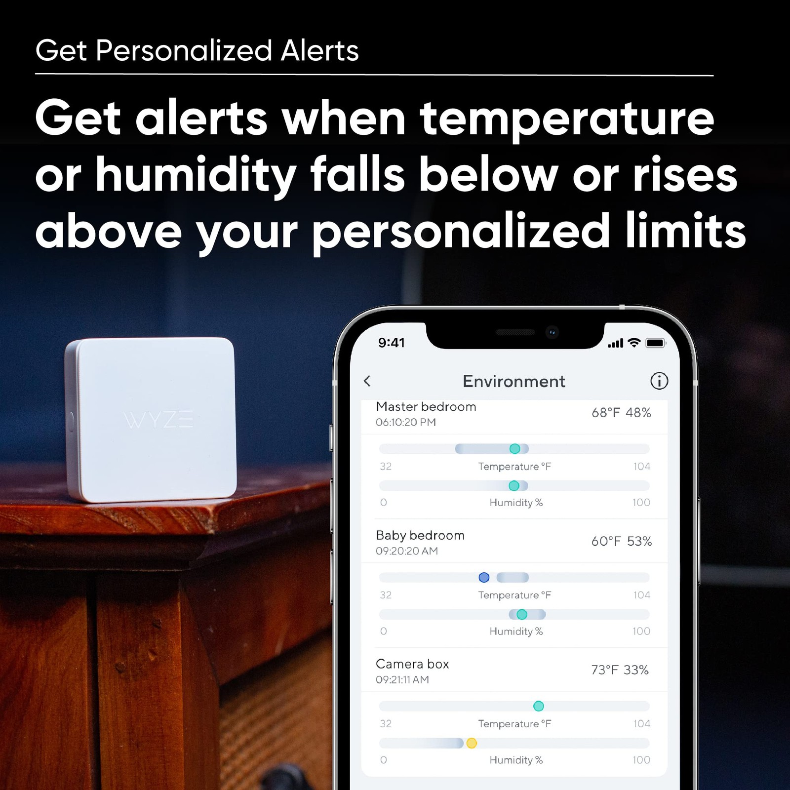 Wyze Climate Sensor (3-Pack) Sense Hub required White