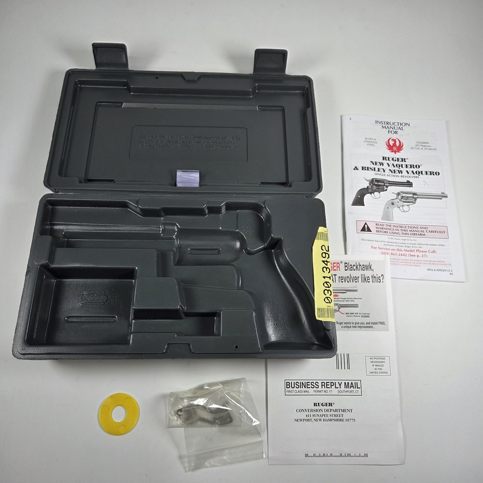 Ruger Colt 45 Factory Gray Hard Case Pistol Box USA With Booklet Owners Manual