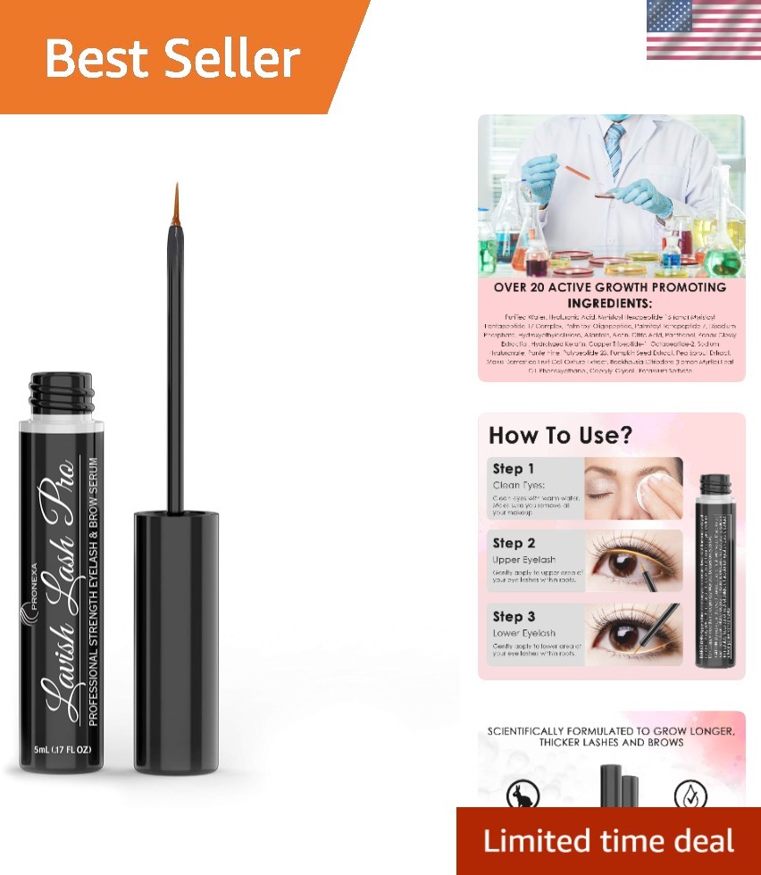 Transform Your Lashes & Brows: Lavish Lash Pro Growth Serum 5mL, 6- Supply