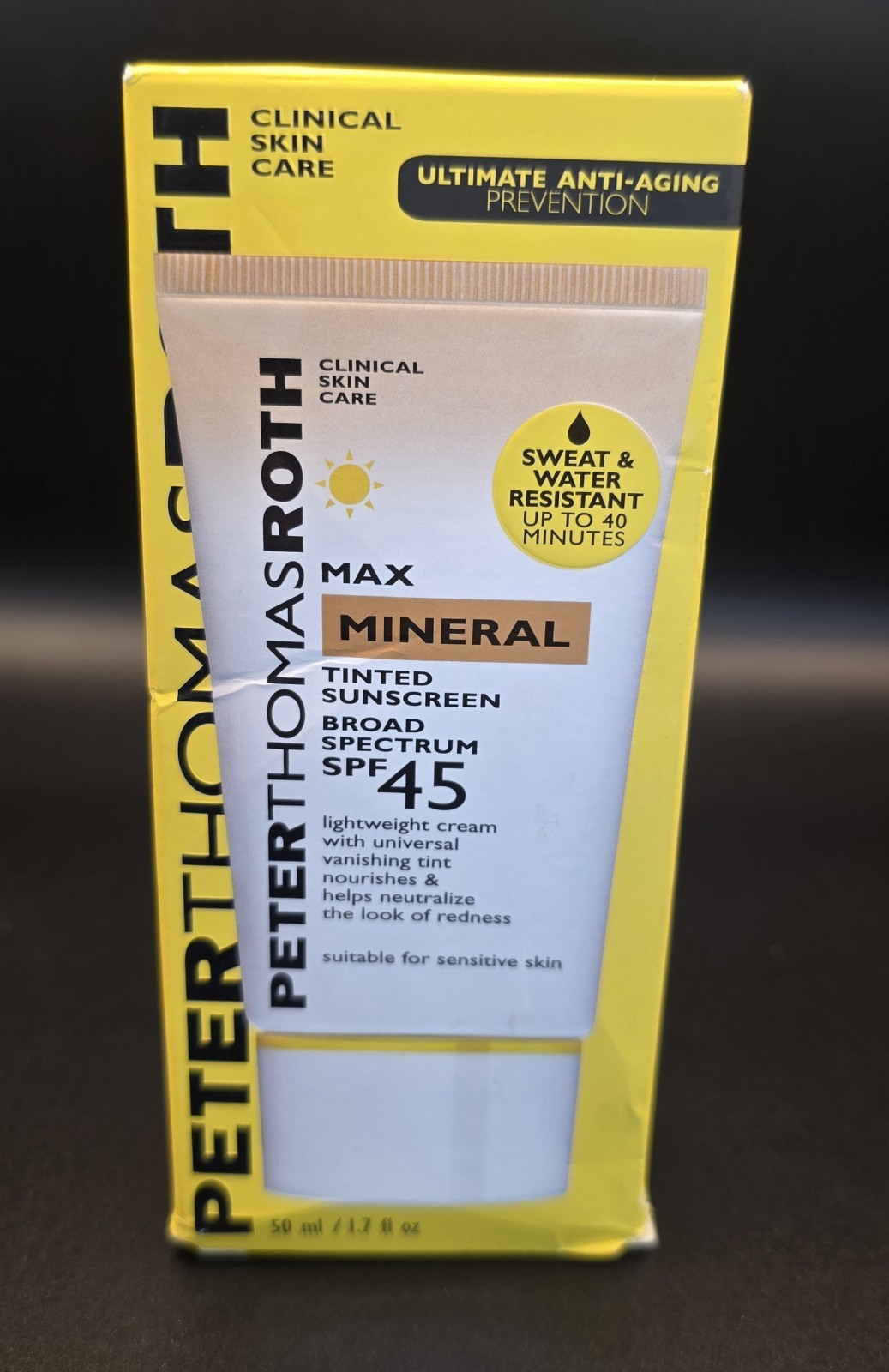 Peter Thomas Roth Max Mineral Tinted Sunscreen SPF 45 Lightweight Cream 1.7 oz
