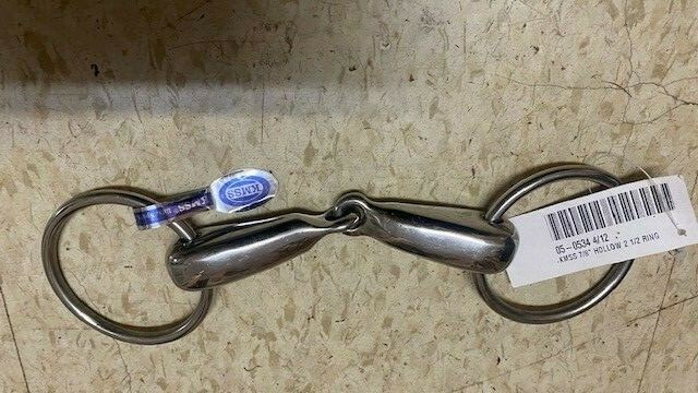 KMSS 4 1/2" DRESSAGE Bit Hollow MOUTH Snaffle Loose Ring NEW Cob/Arab