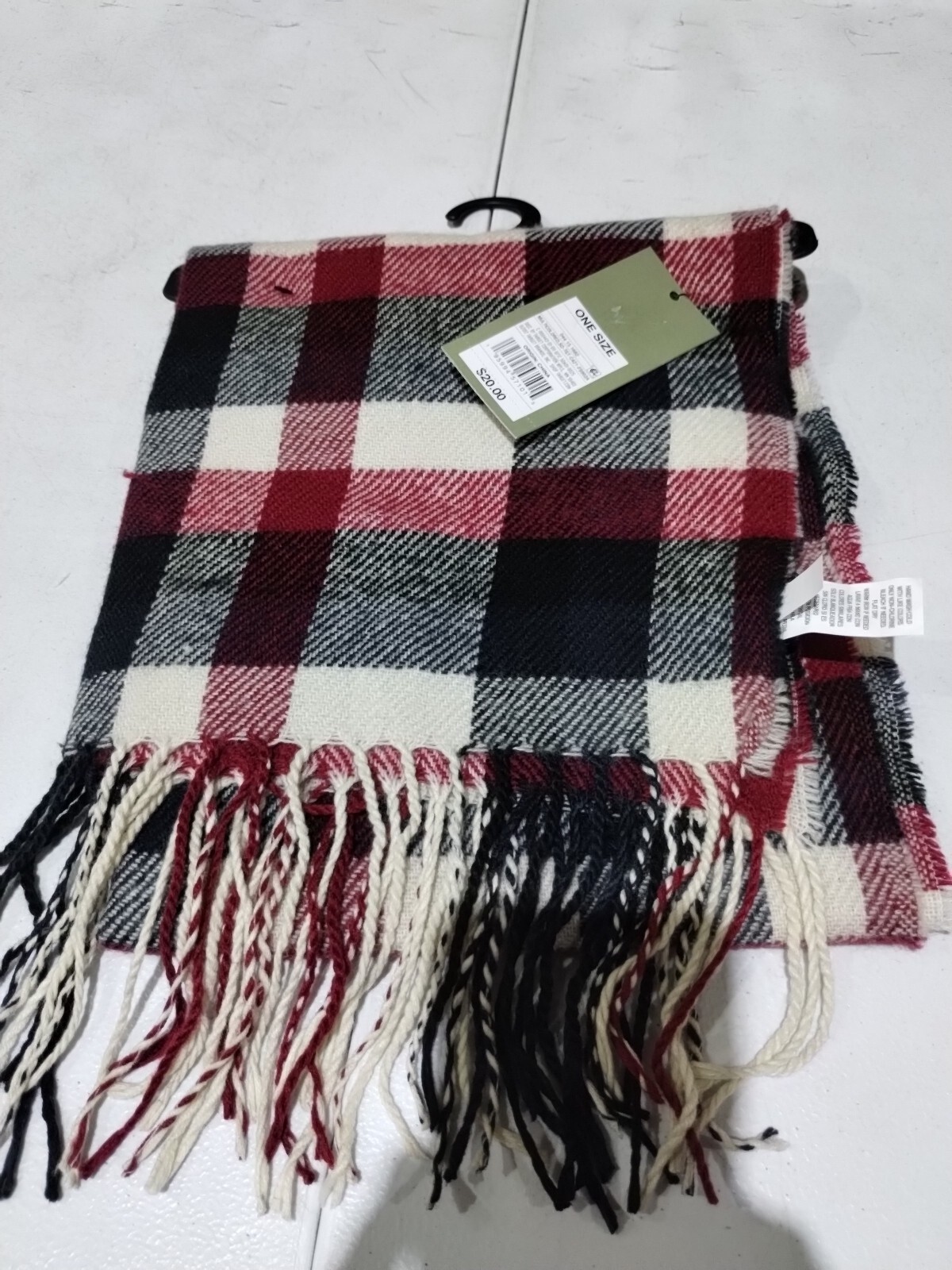 NWT Goodfellow & Co. Scarf One Size, Red Multicolored Plaid, #U58