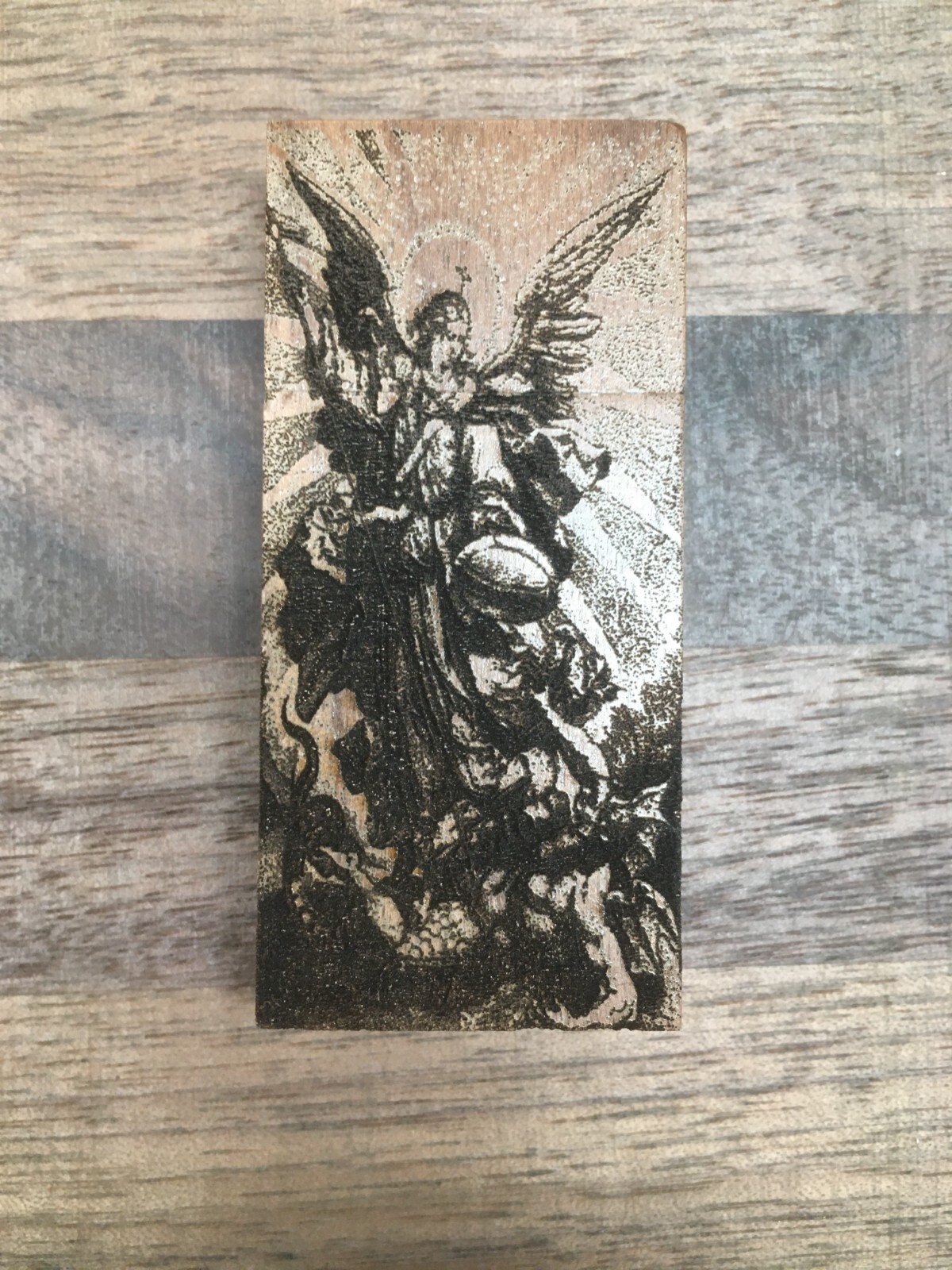 Archangel Michael Engraved USB 2.0 Flash Drive 16gb Walnut Wood Memory Stick