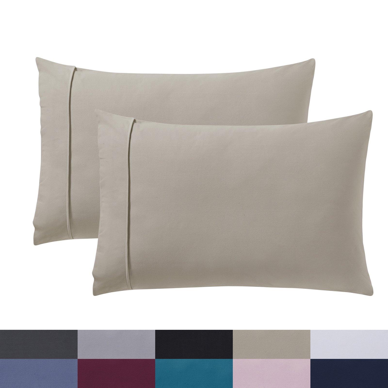 1500 Supreme Collection Microfiber Flannel Pillowcase Set of 2