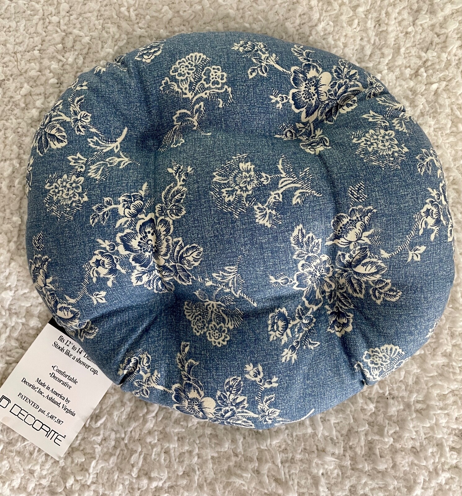 NWT Decorite Round Stool Cushion. Fits 12”-14” Diameter Stools.