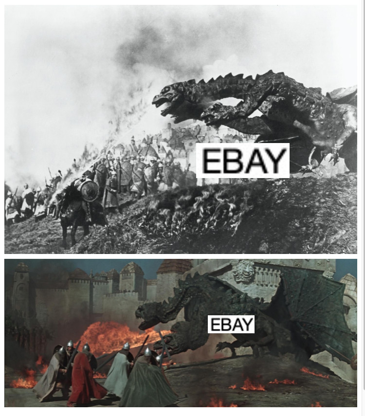 SWORD AND THE DRAGON 1960 EPIC MOVIE PHOTOS LOT (2) DRAGONS GAME OF THRONES