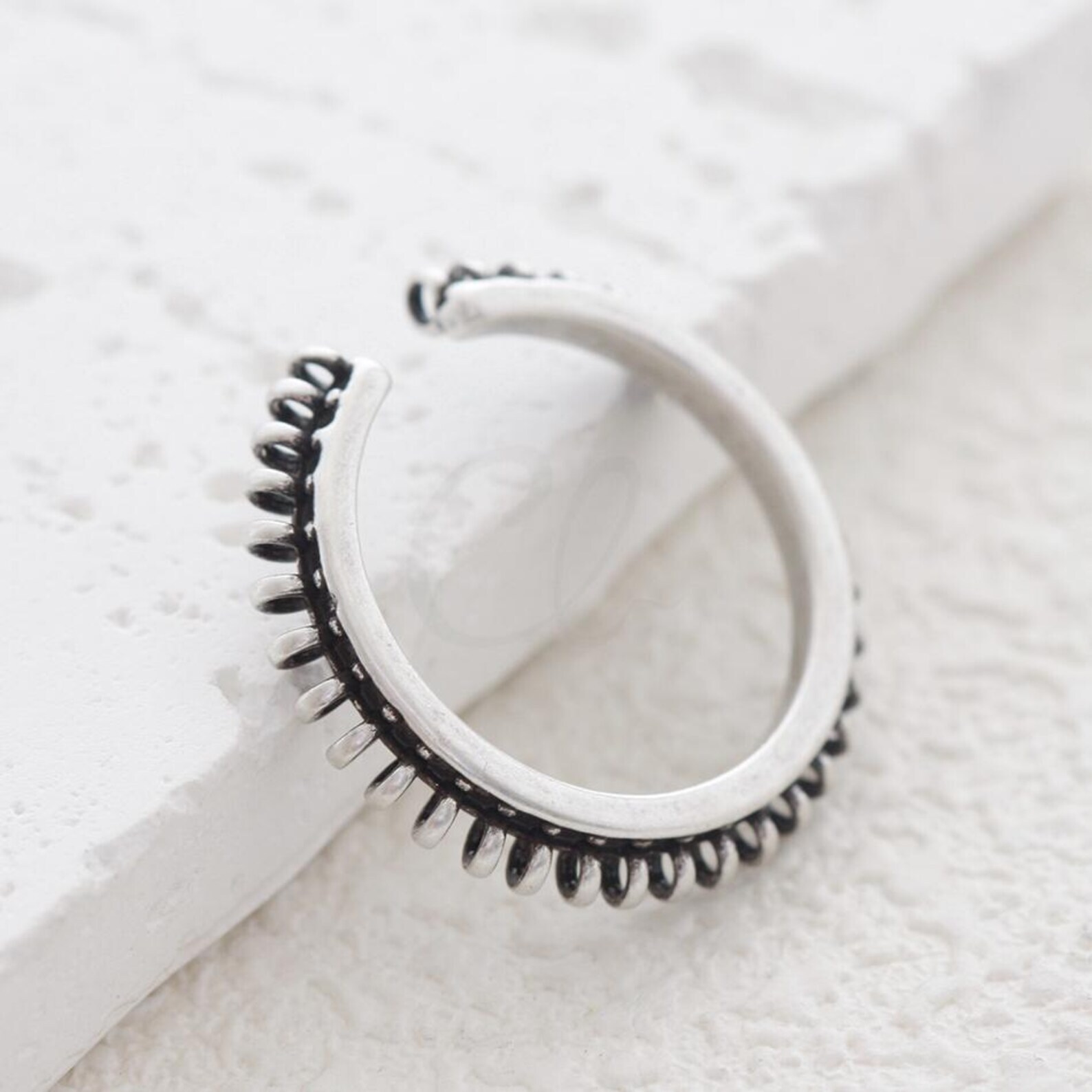One Piece Solid Brass Ring Base-Finger Ring-Open End with Multiple Rings (4894C)