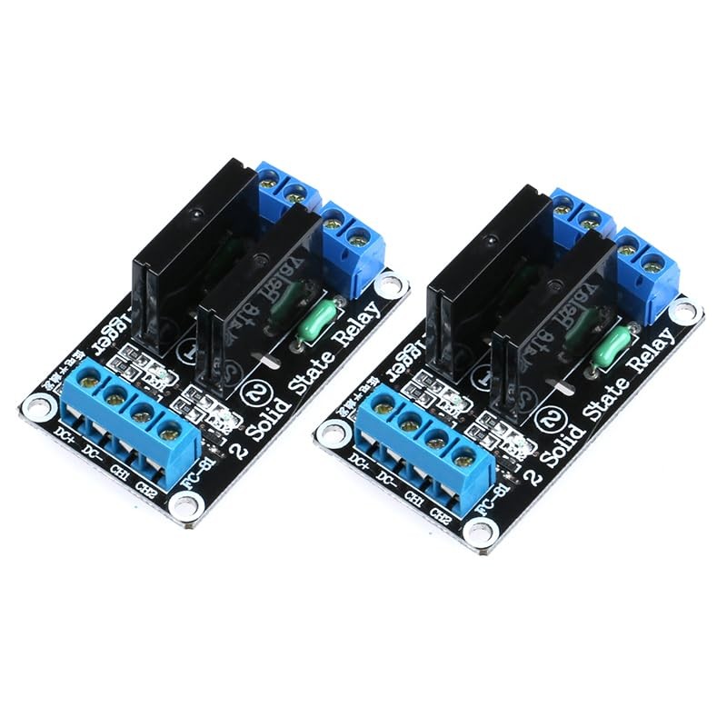 2Pcs 5V 2A Solid State Relay Module 2 Channel Low Level Trigger 250V2A SSR Du...