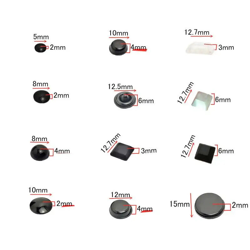 Cabinet Rubber Damper Buffer Cushion， Self-Adhesive Silicone Pads