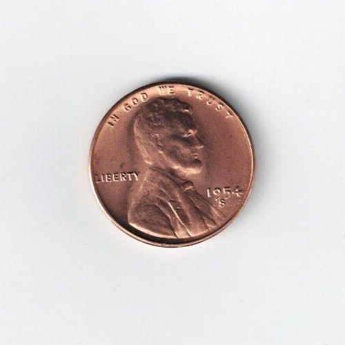 1954-S San Francisco Brilliant Uncirculated Business Strike Copper One Cent Coin