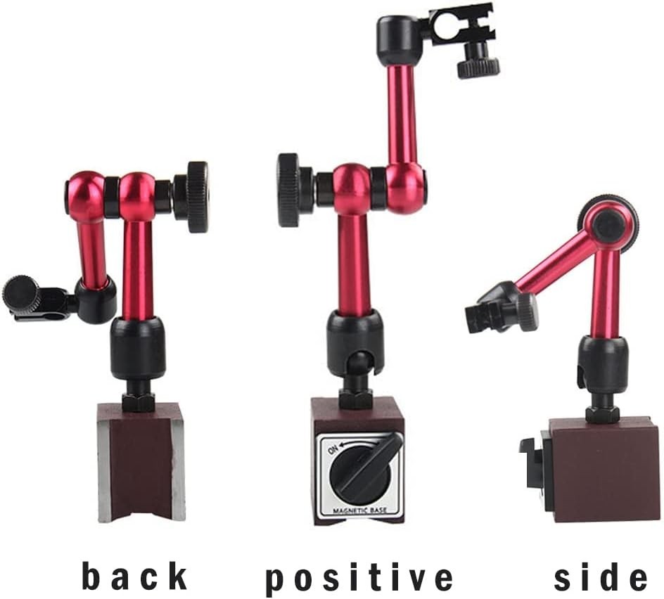 Red Adjustable Magnetic Base Holder for Dial Indicator - Precision & Stability