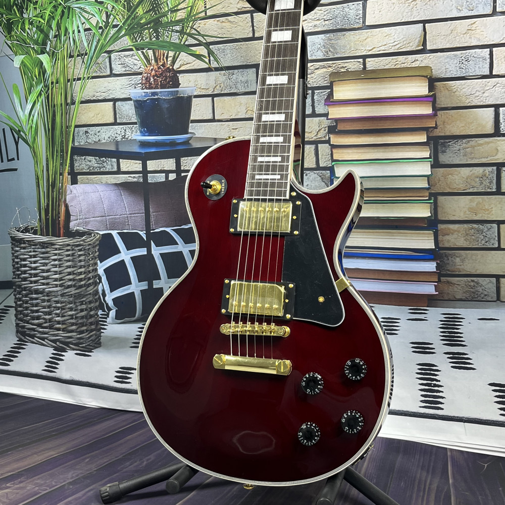 Custom Shop Wine Red burst electric guitar gold color hardware free shipping