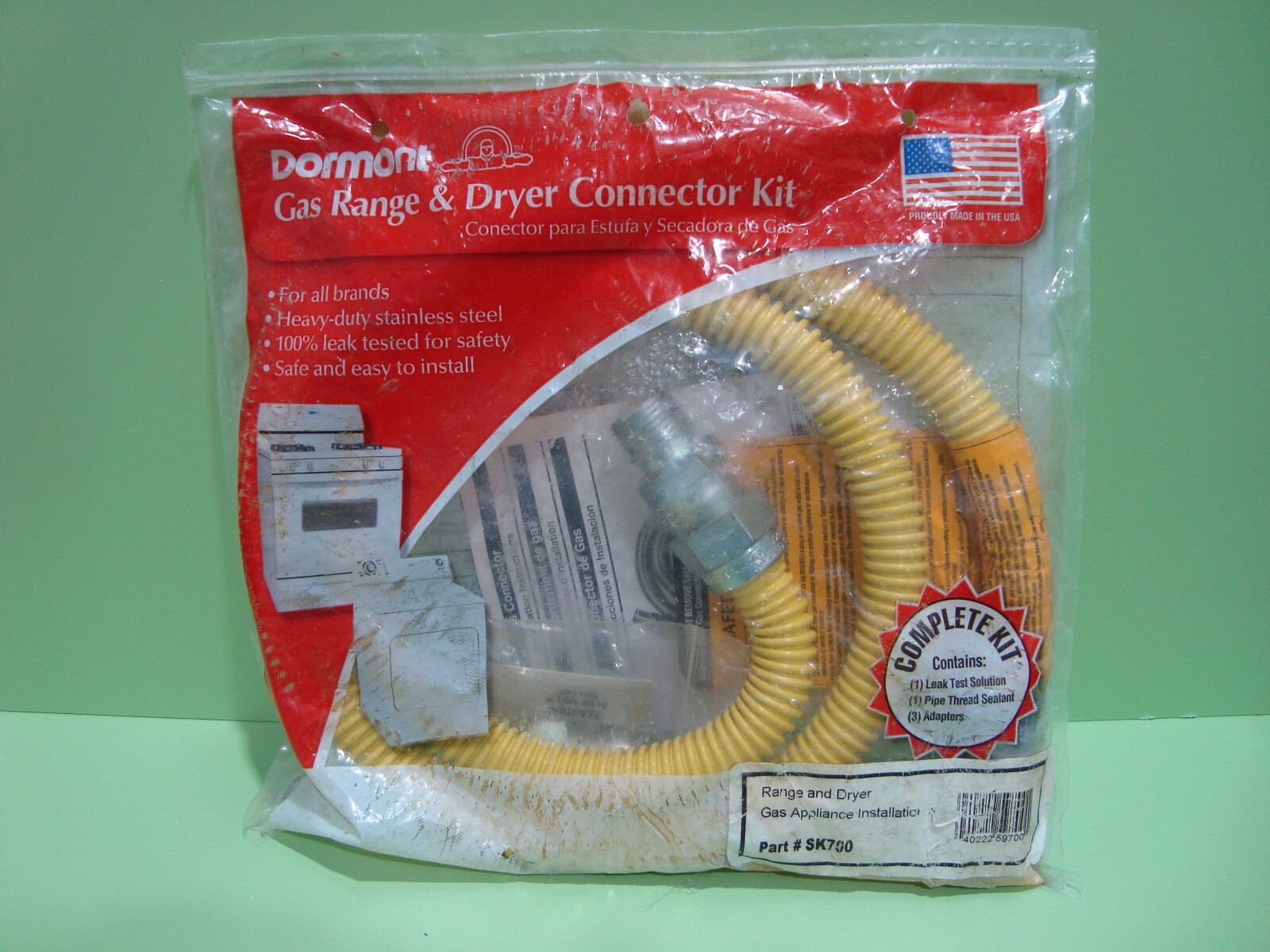 Dormont SK700 Range & Dryer Gas Appliance Connector Kit  New Sealed Package
