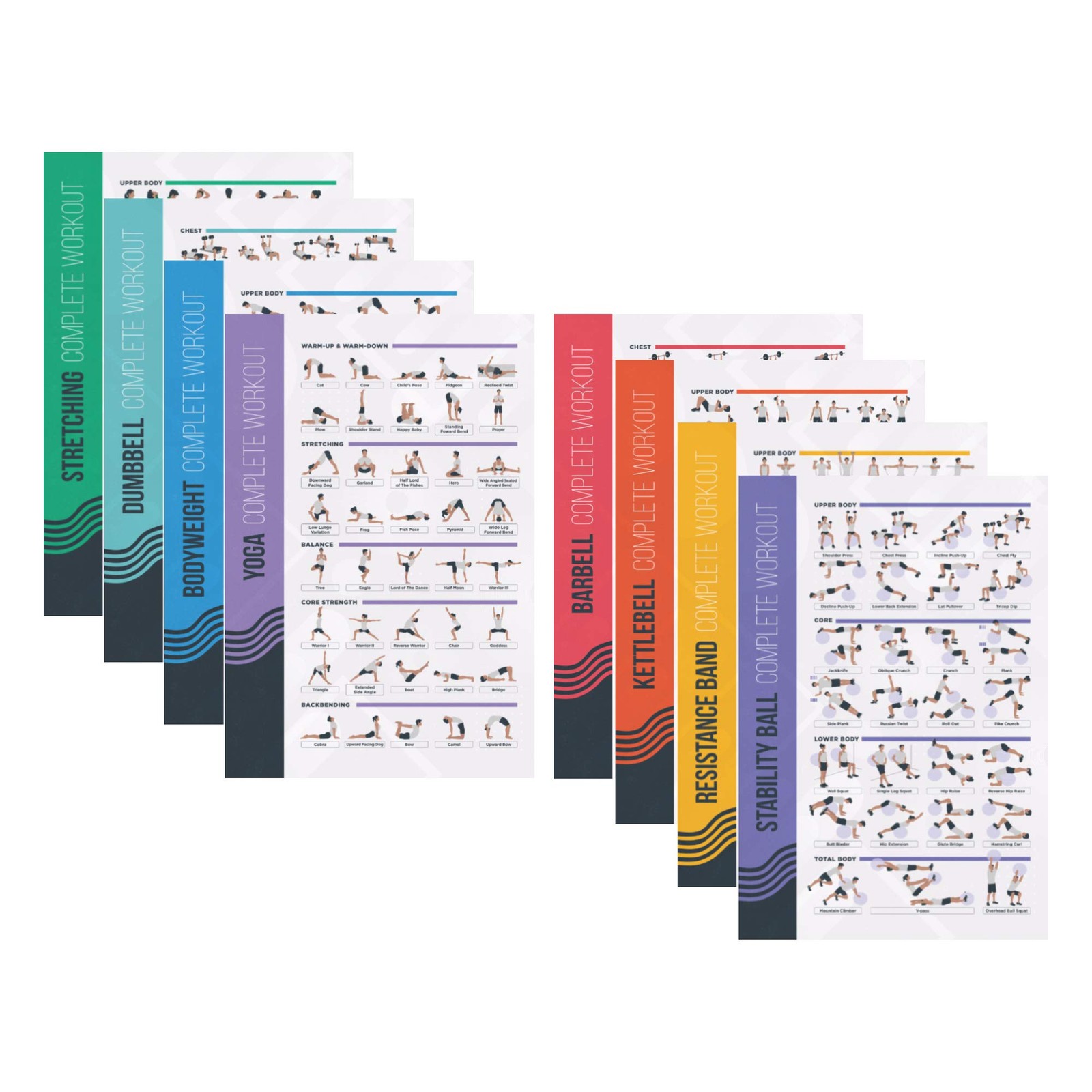 Professional Fitness Posters for Training Set of 8 51 x 76 cm Various Sports Shoes