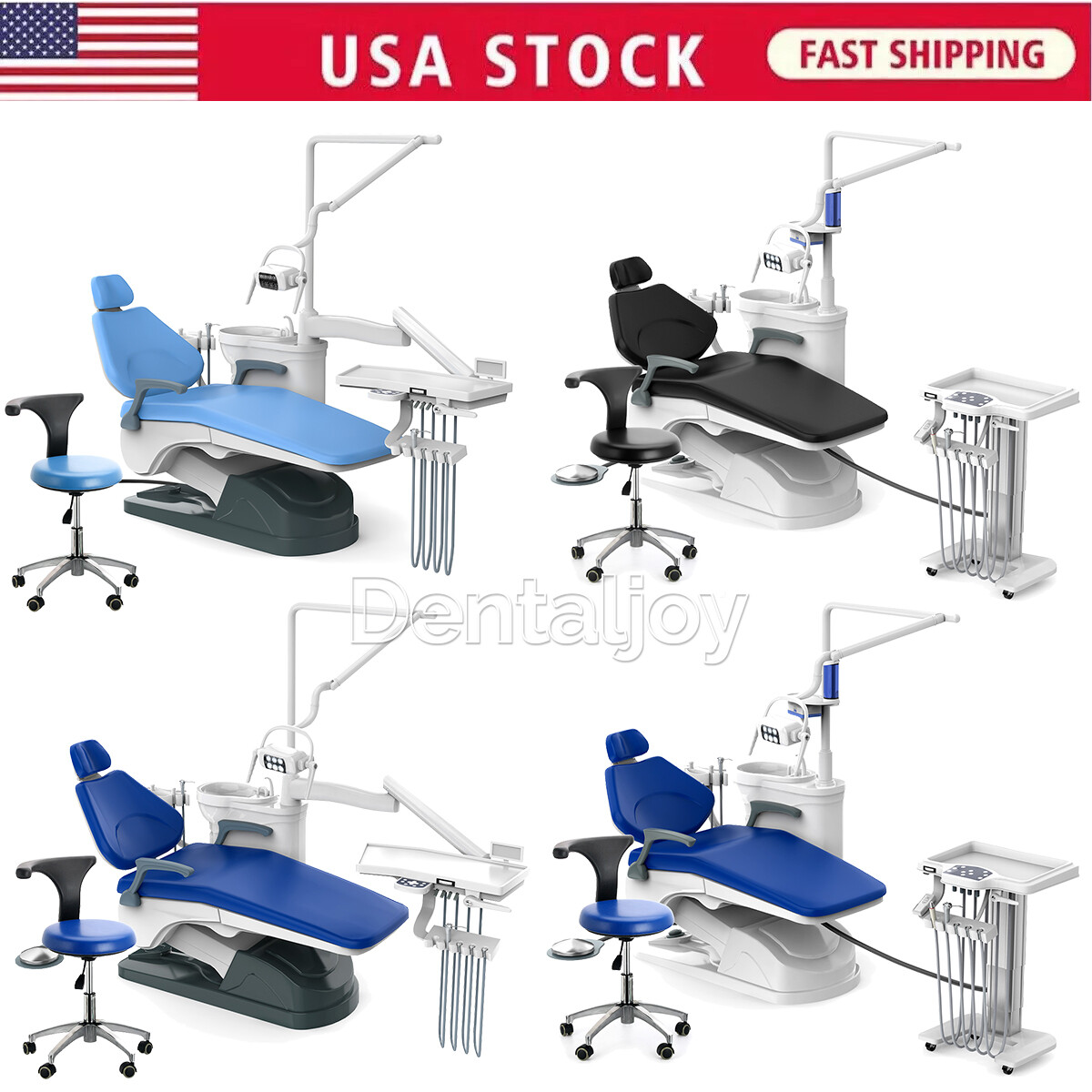 Dental Unit Chair Computer Controlled DC Motor PU Hard Leather &Doctor Stool FDA