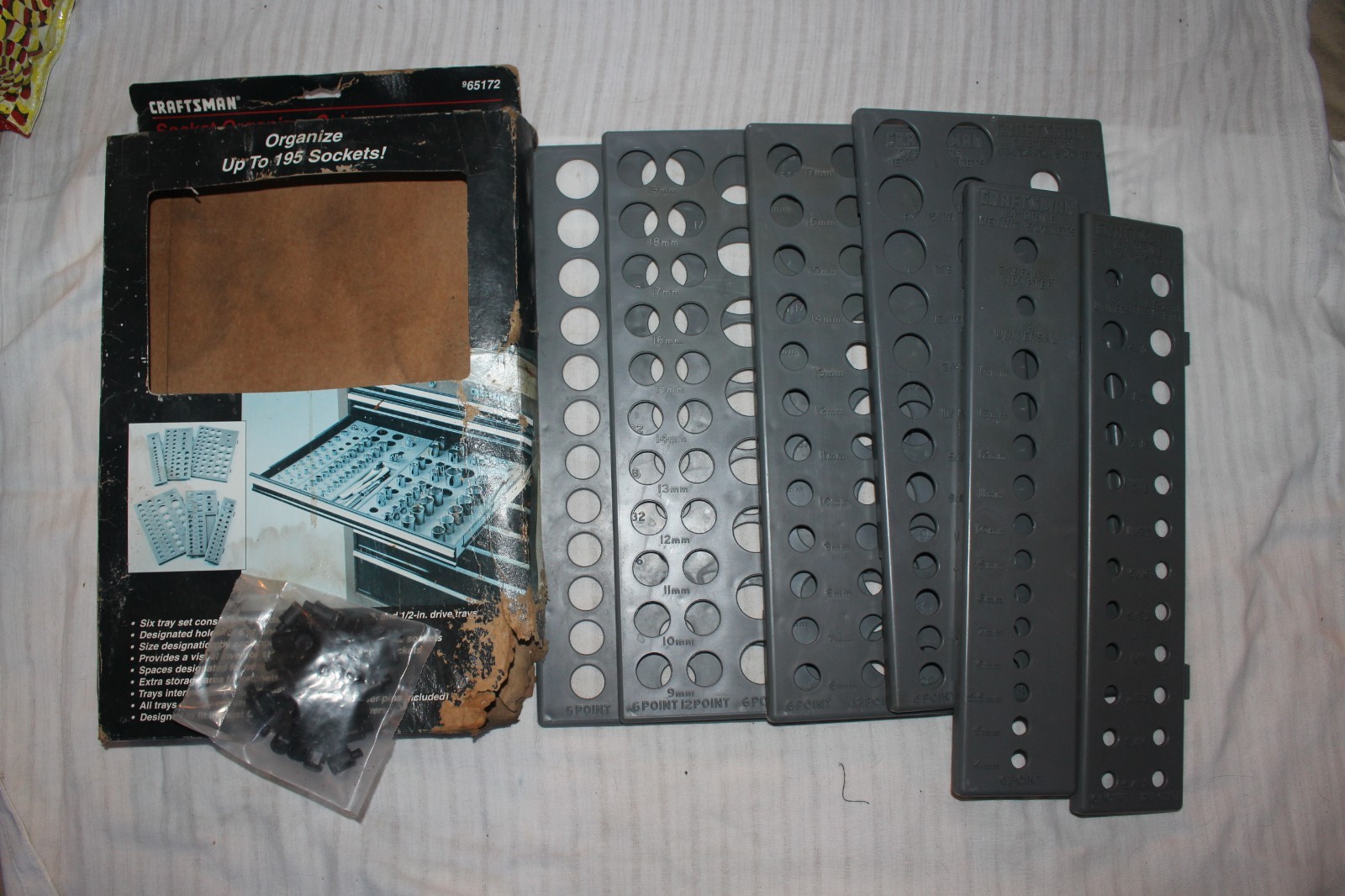 Vintage Craftsman Socket Organizer Tray Set w/ Box #965172
