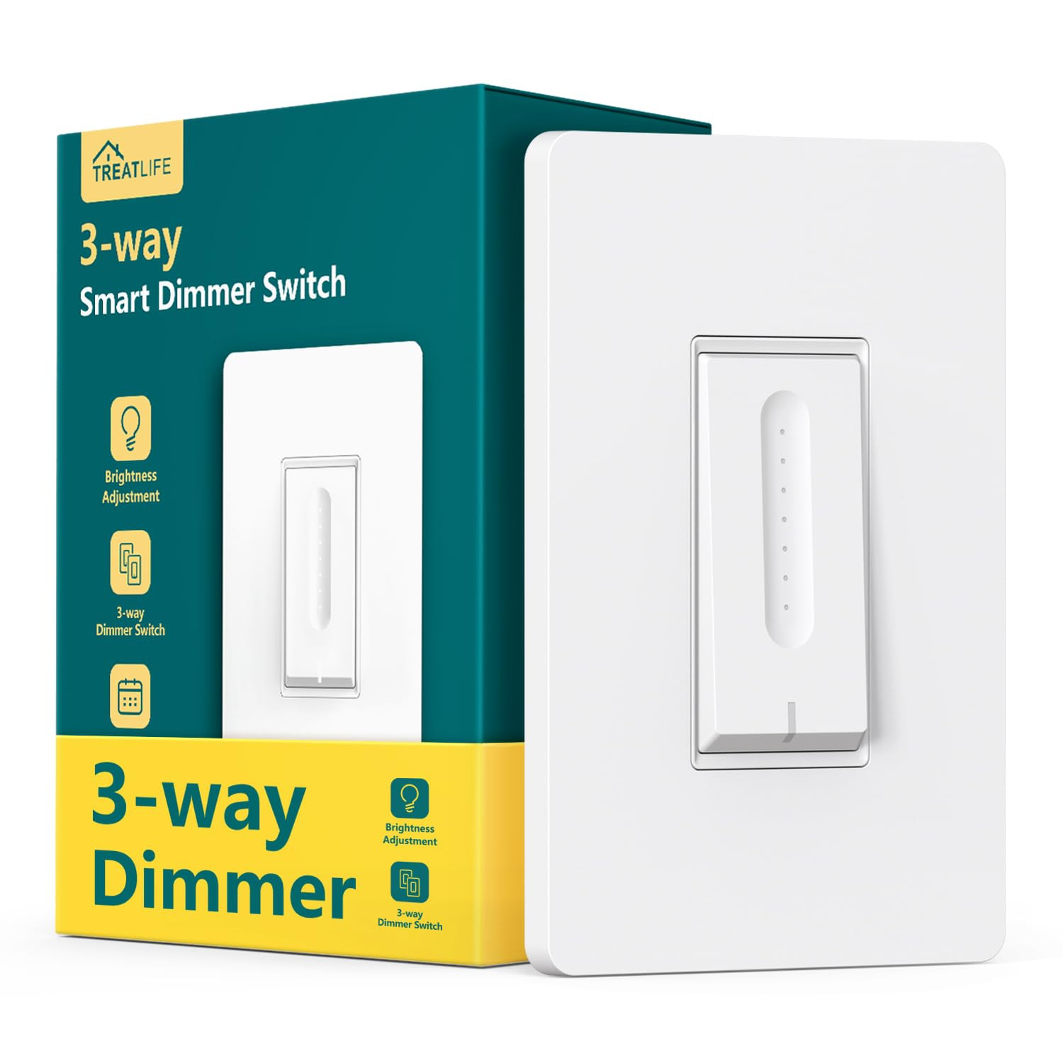3 Way Smart Dimmer Switch 1 Pack, Master 3 Way Dimmable Light Switch, 2.4Ghz Sma