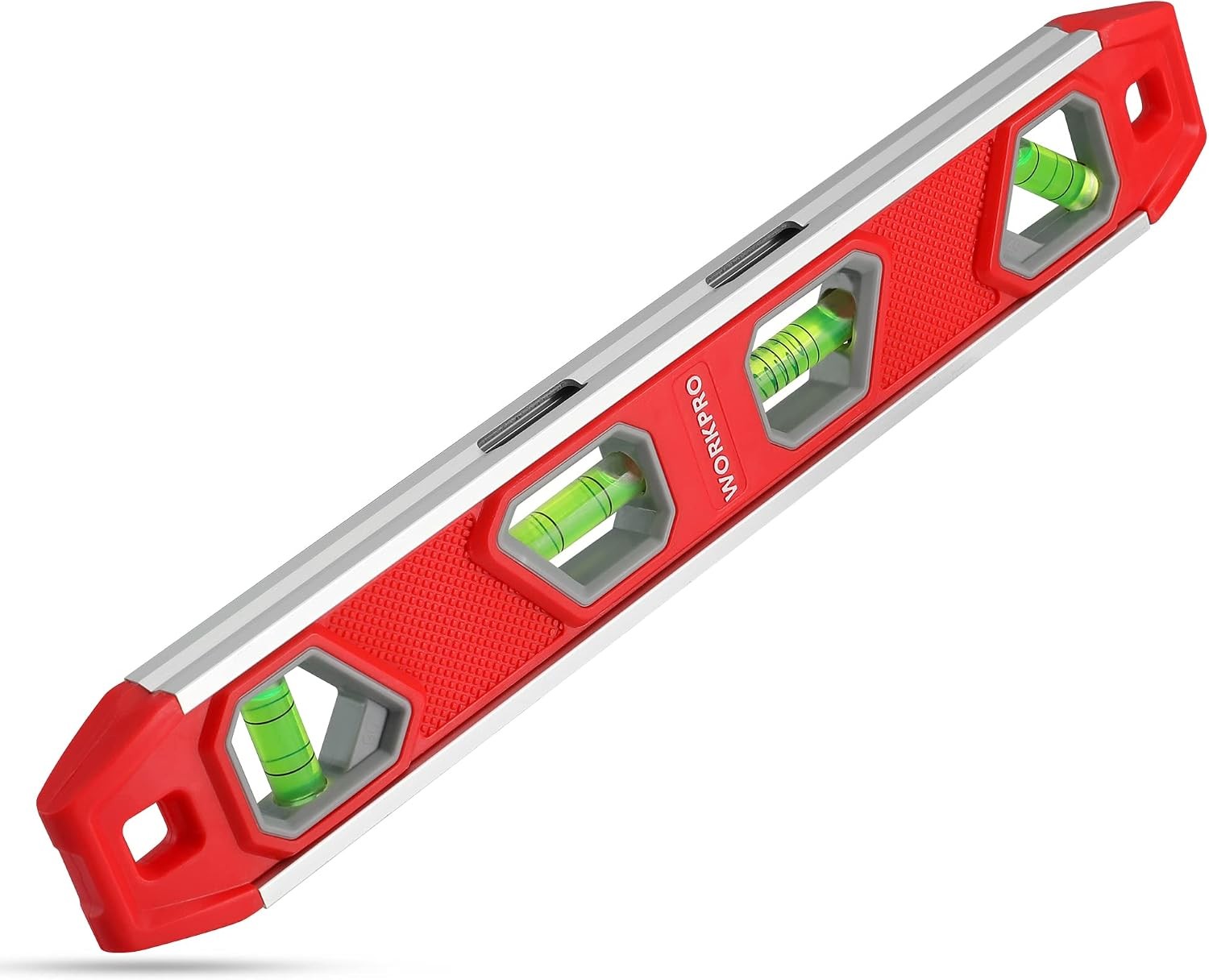 12 Inch Magnetic Torpedo Level | Aluminum Frame, 4 Bubbles with Pitch Vial,