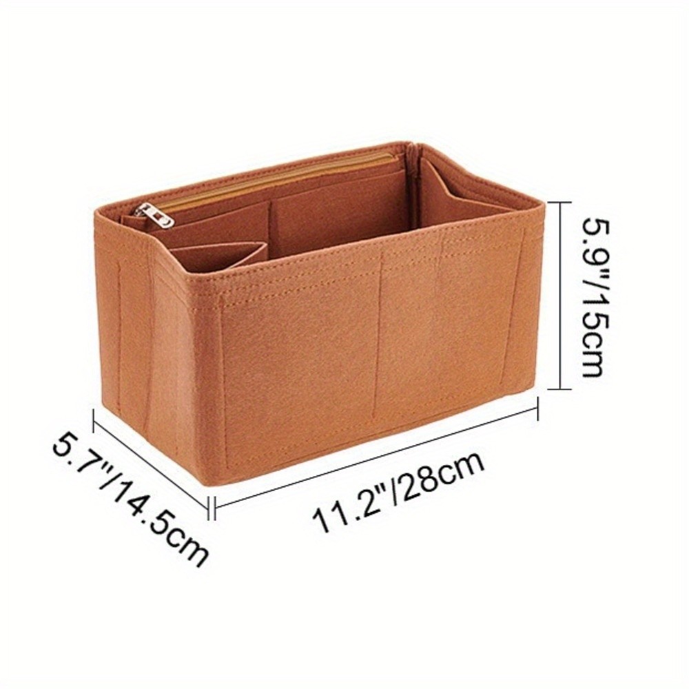 1pc Felt Handbag Insert Organizer Felt Zipper Tote bag Insert Rectangle Purse