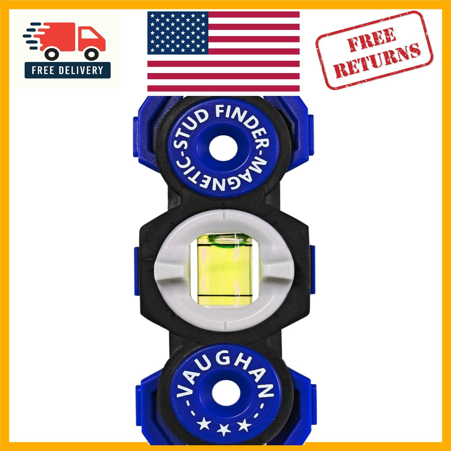 Reliable Vaughan Magnetic Stud Finder with Rare Earth Magnets - 0.71" in Blue