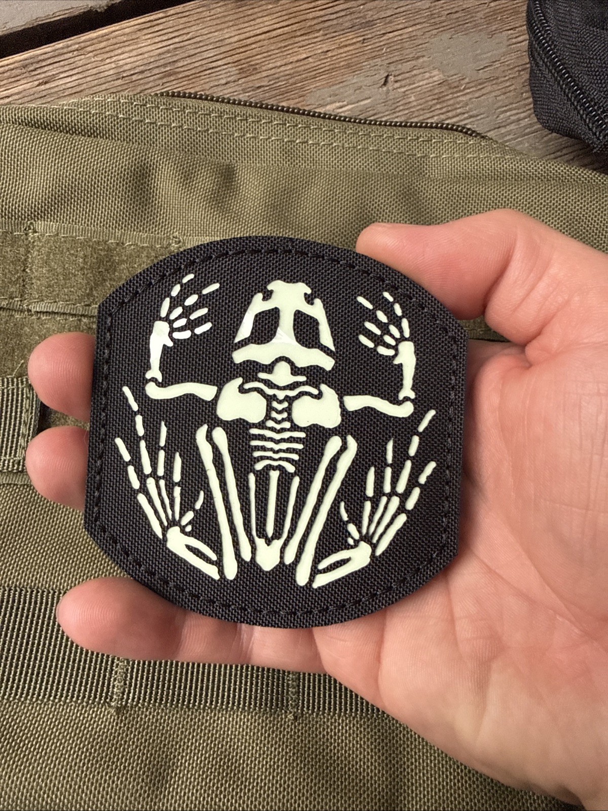 Frog Skull DEVGRU US Navy Seal Frogman IR Reflective Glow Hook Loop Patch