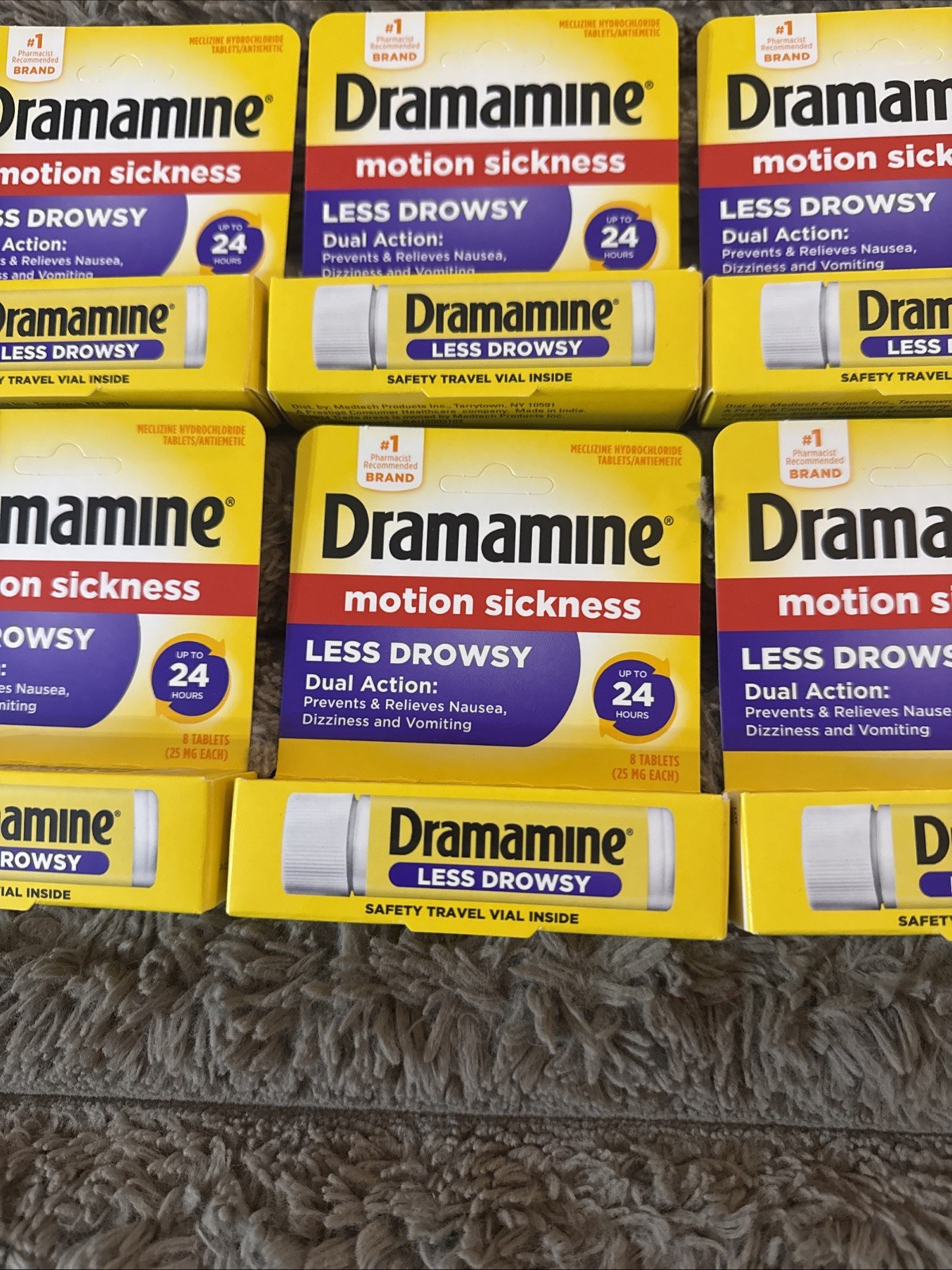 (6) Dramamine All Day Less Drowsy Formula | Motion Sickness Relief 8 Tablets