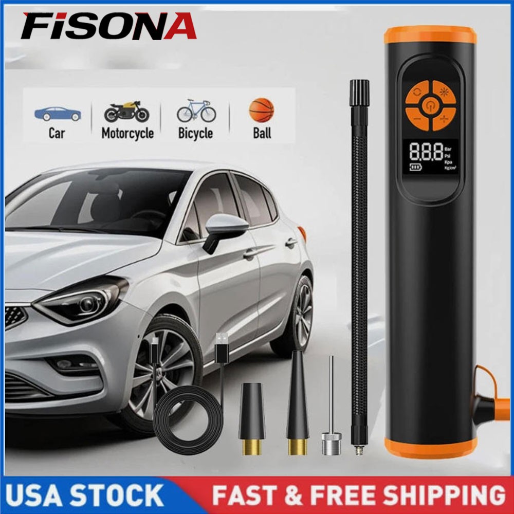Tire Inflator Portable Air Compressor: 150PSI, Cordless, Digital Display Fast