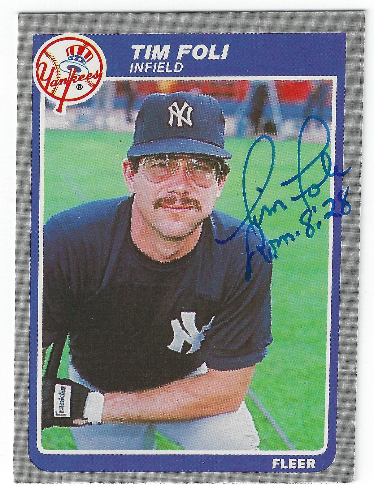 TIM FOLI NEW YORK YANKEES SIGNED 1985 CARD GIANTS PIRATES METS ANGELS EXPOS