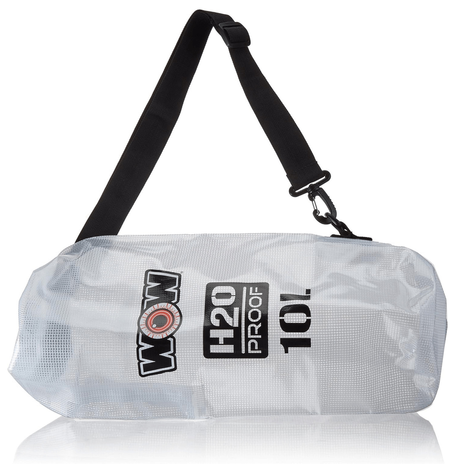 WOW Watersports H2O Proof 10L Drybag Clear with Mesh Sides and Phone Pocket