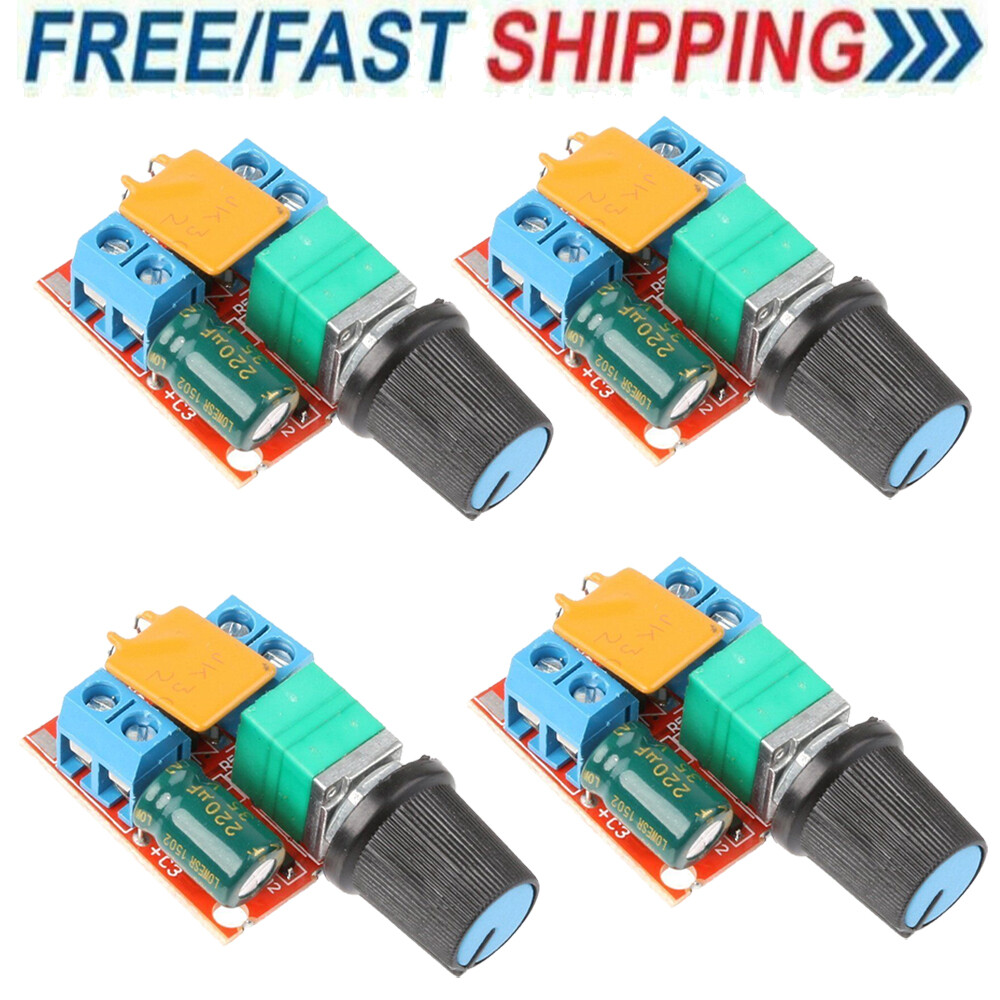 4x Mini Dc Motor PWM Speed Controller 3v-35v Speed Control Switch LED Dimme