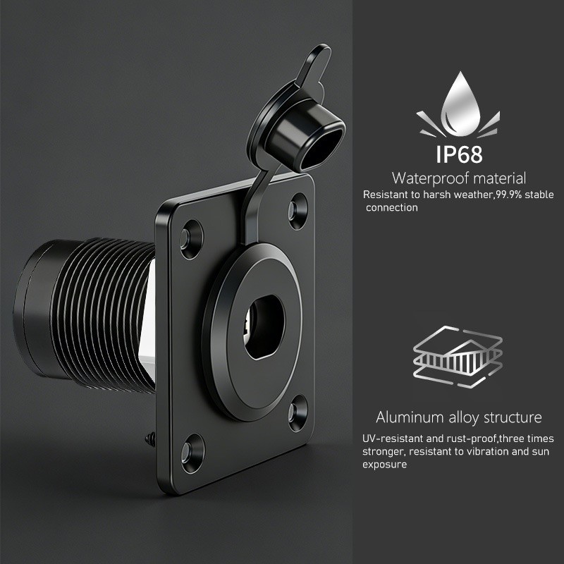 Waterproof RJ45 Pass Through Socket for Starlink Gen3 - Aluminum Panel Mount