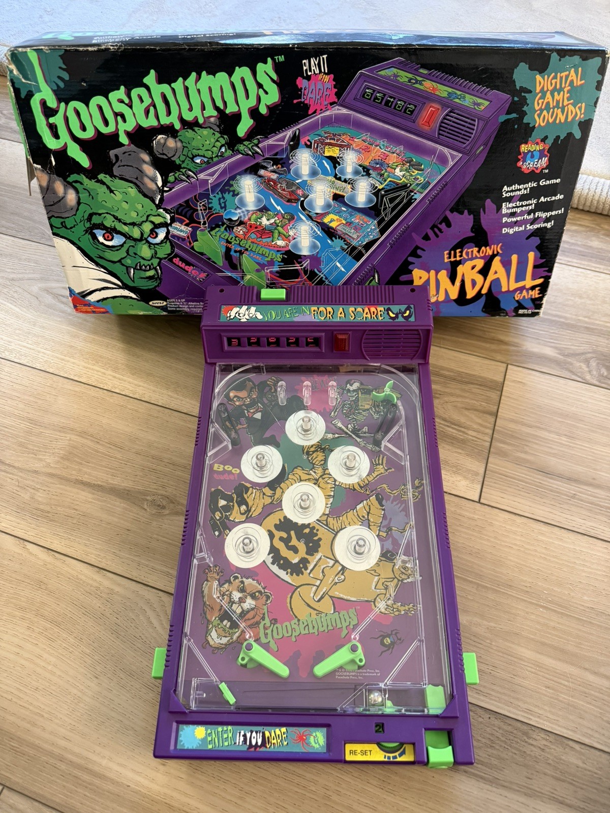Goosebumps Electronic Pinball Tabletop Game Machine Vintage *WORKS*