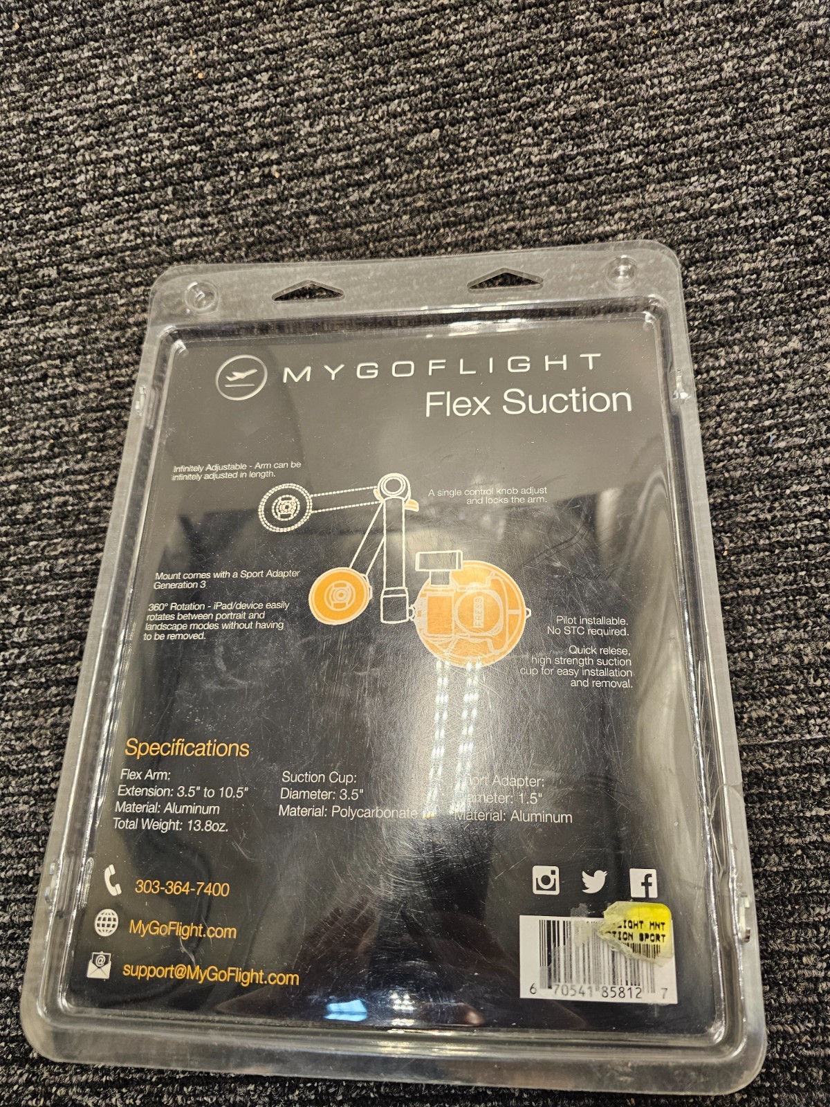 MYGOFLIGHT Flex Suction Fully Adjustable Mount