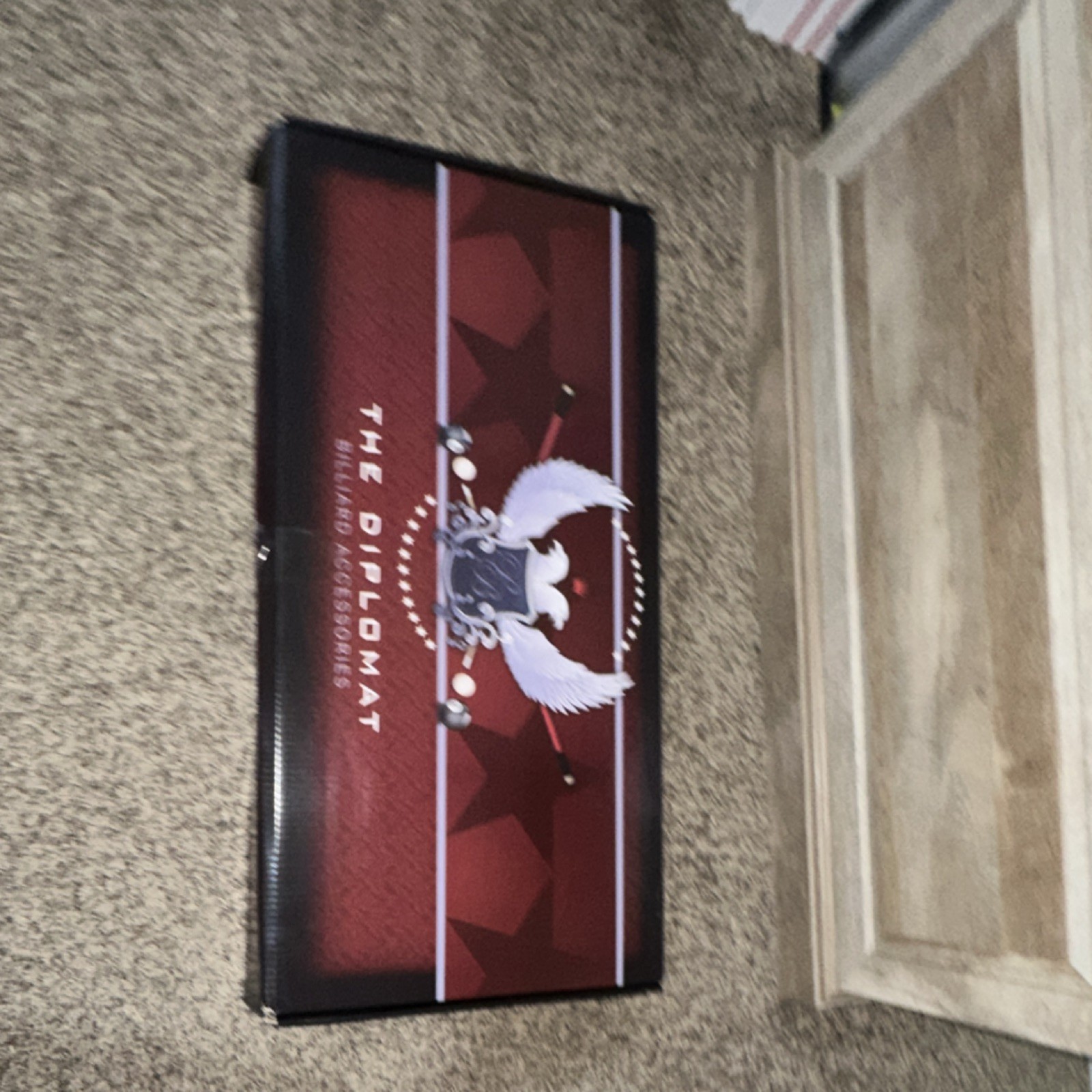 The Diplomat Red Black Billiard Accessories and Card Game Storage Box